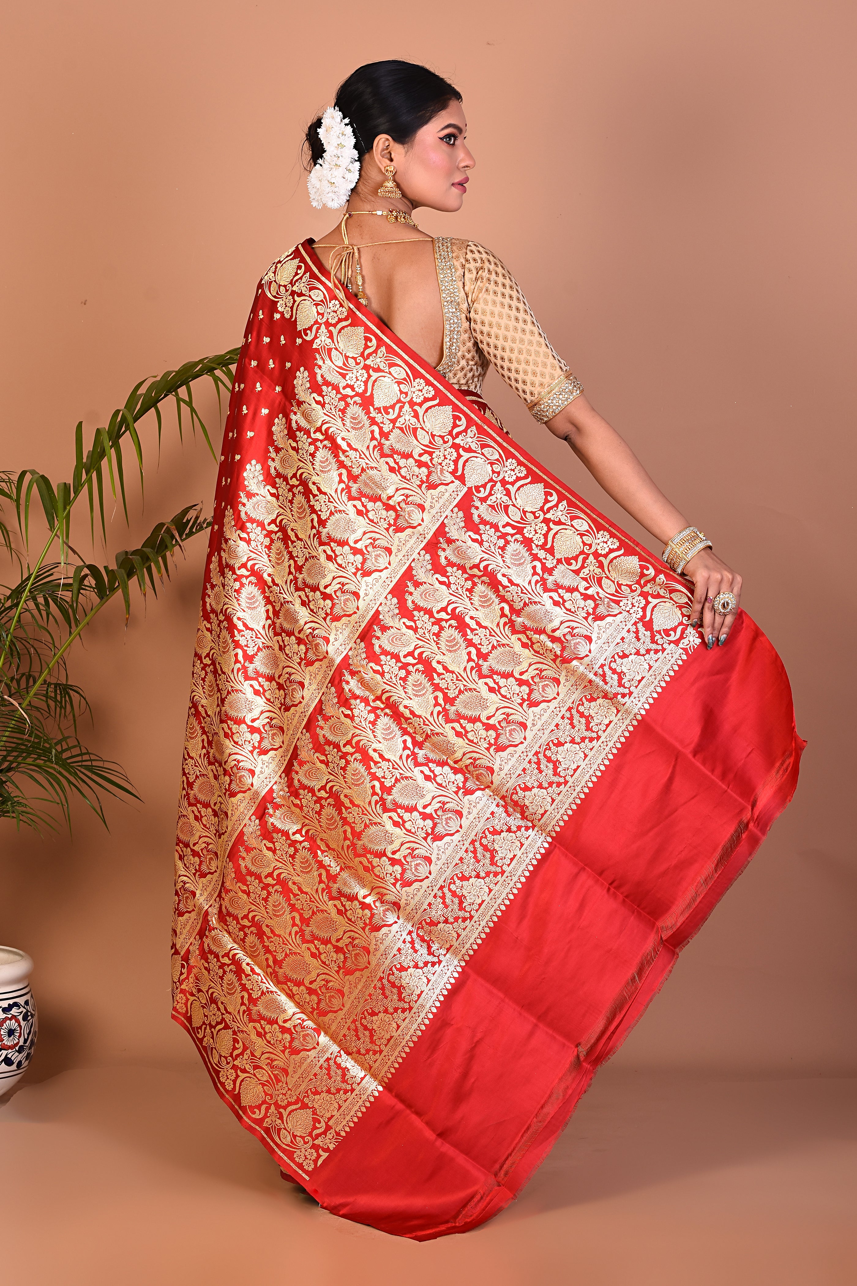 Maroon Banarasi Saree - Keya Seth Exclusive