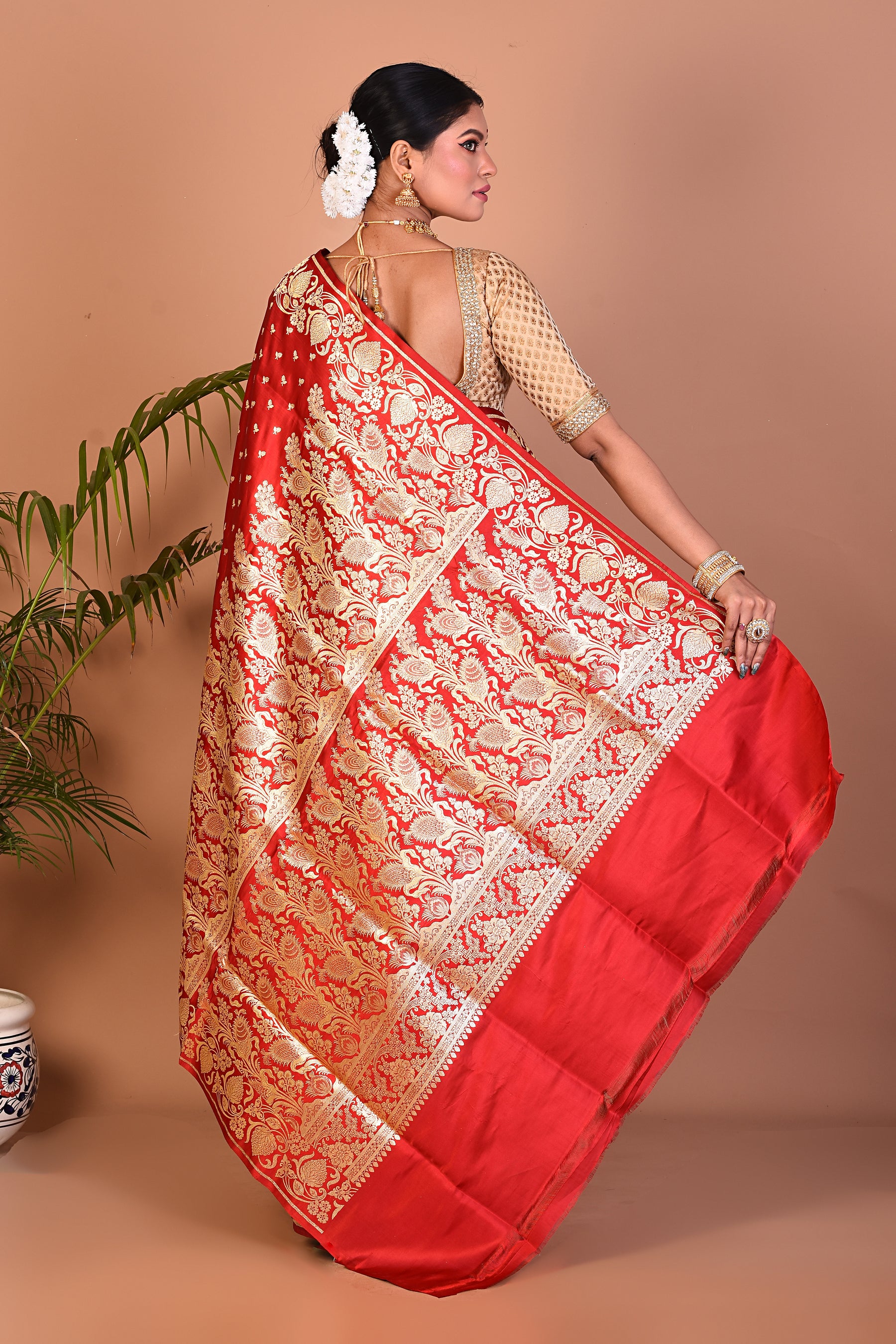 Maroon Banarasi Saree - Keya Seth Exclusive