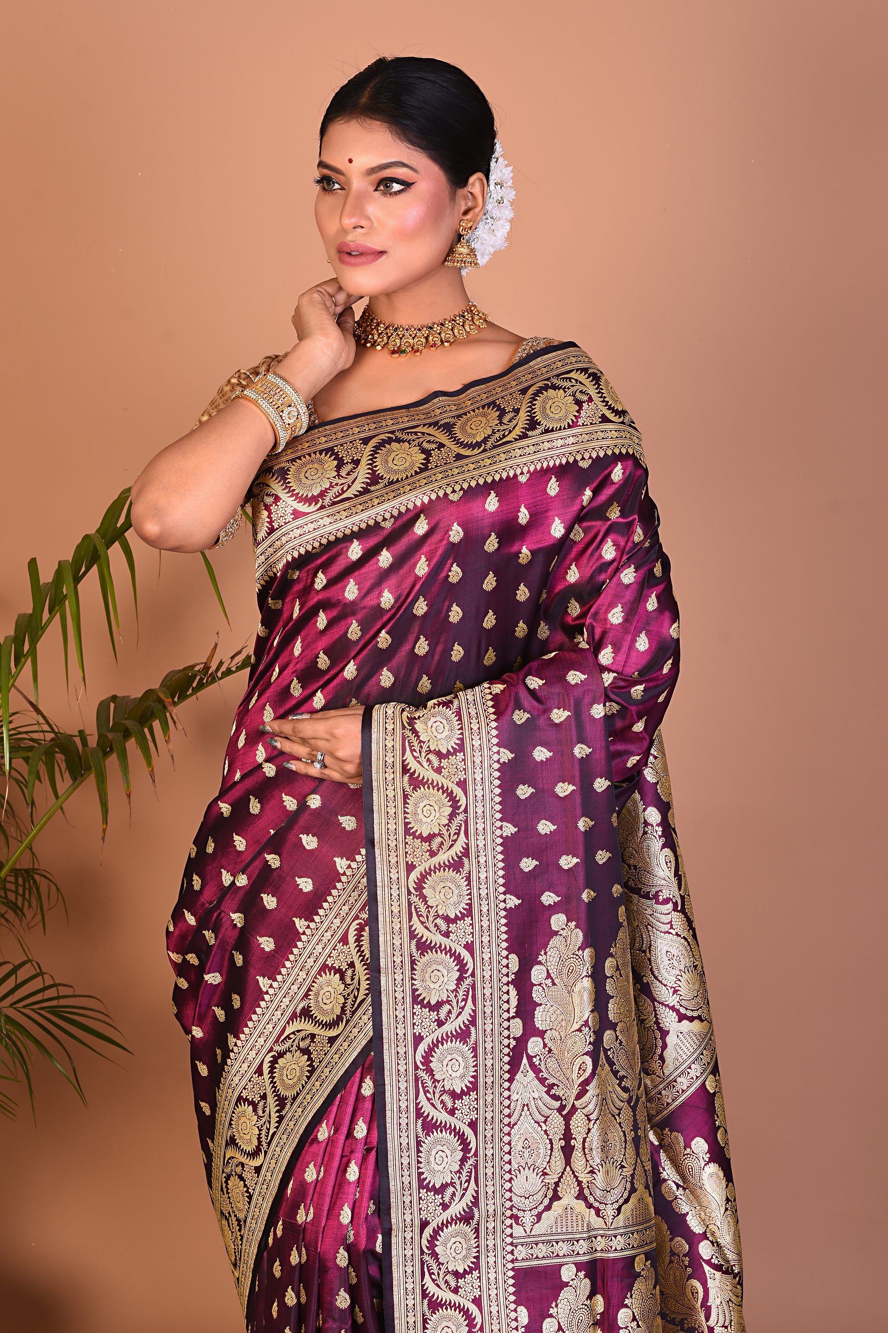 Magenta Banarasi Saree - Keya Seth Exclusive