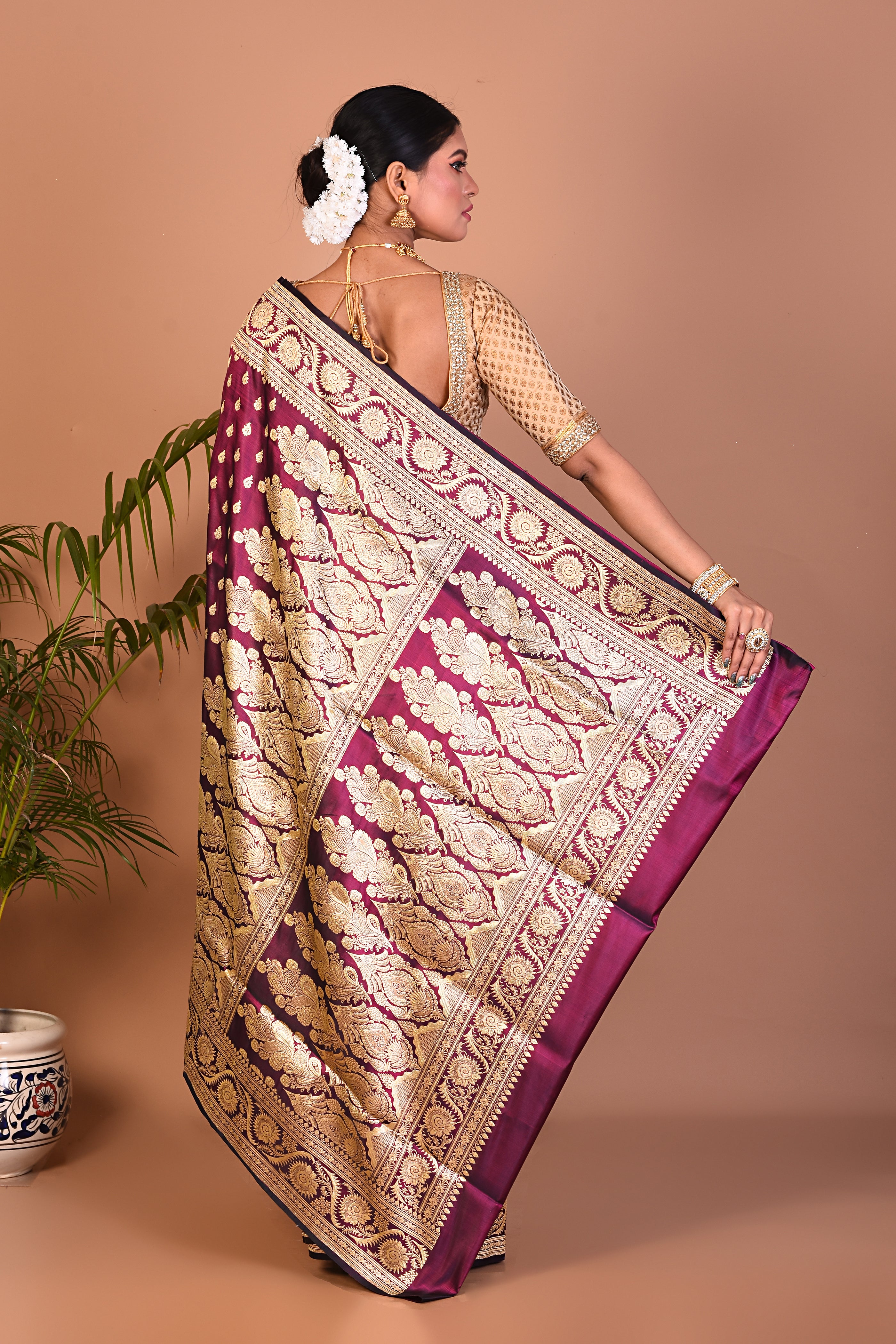 Magenta Banarasi Saree - Keya Seth Exclusive