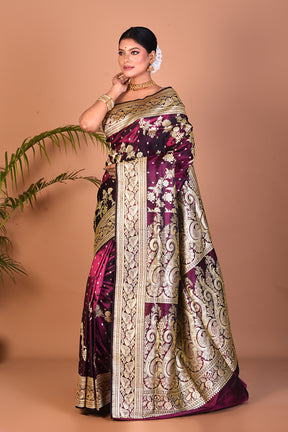 Deep Purple Banarasi Saree - Keya Seth Exclusive