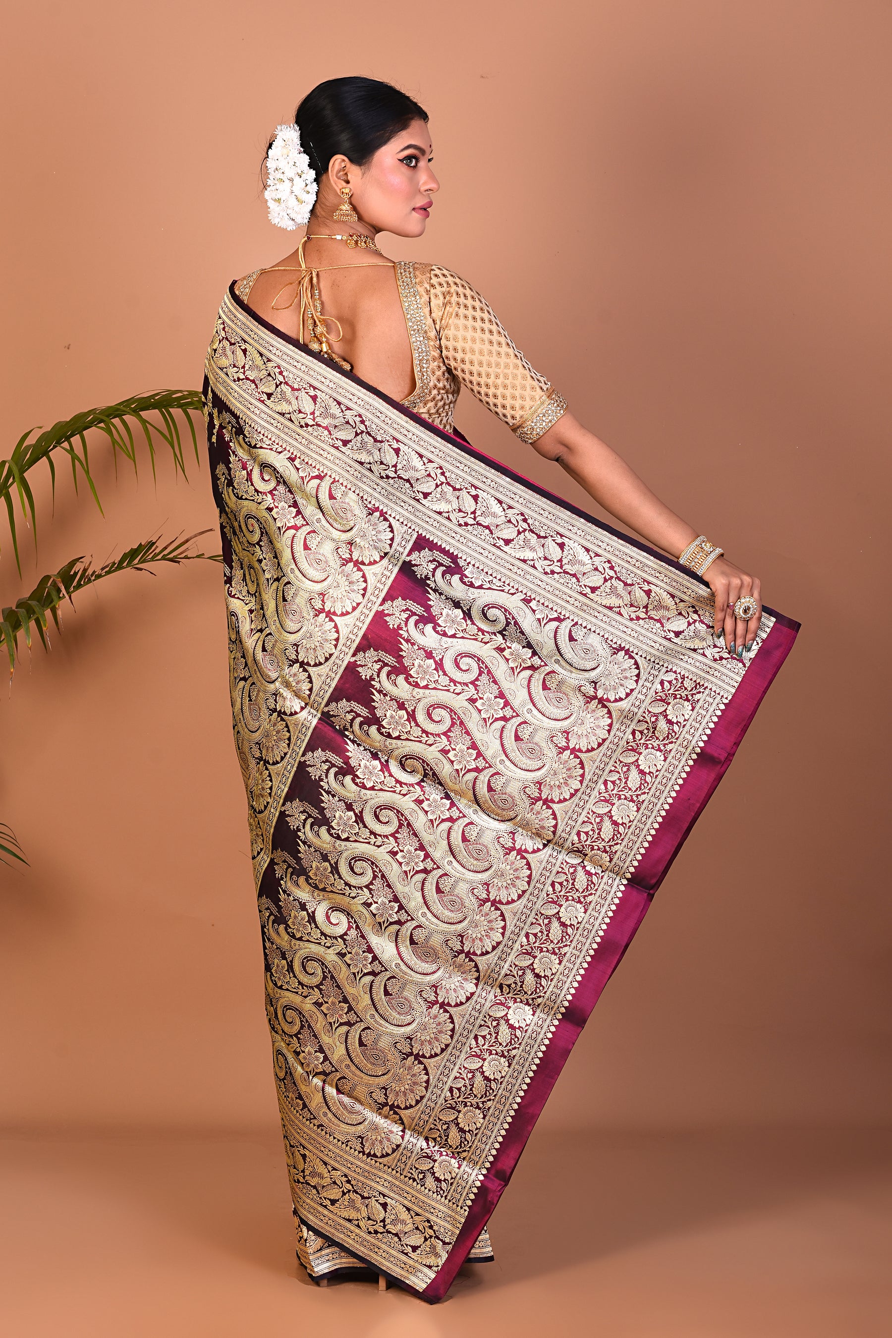 Deep Purple Banarasi Saree - Keya Seth Exclusive