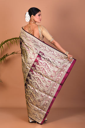 Deep Purple Banarasi Saree - Keya Seth Exclusive