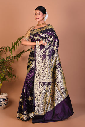 Deep Violet Banarasi Saree - Keya Seth Exclusive