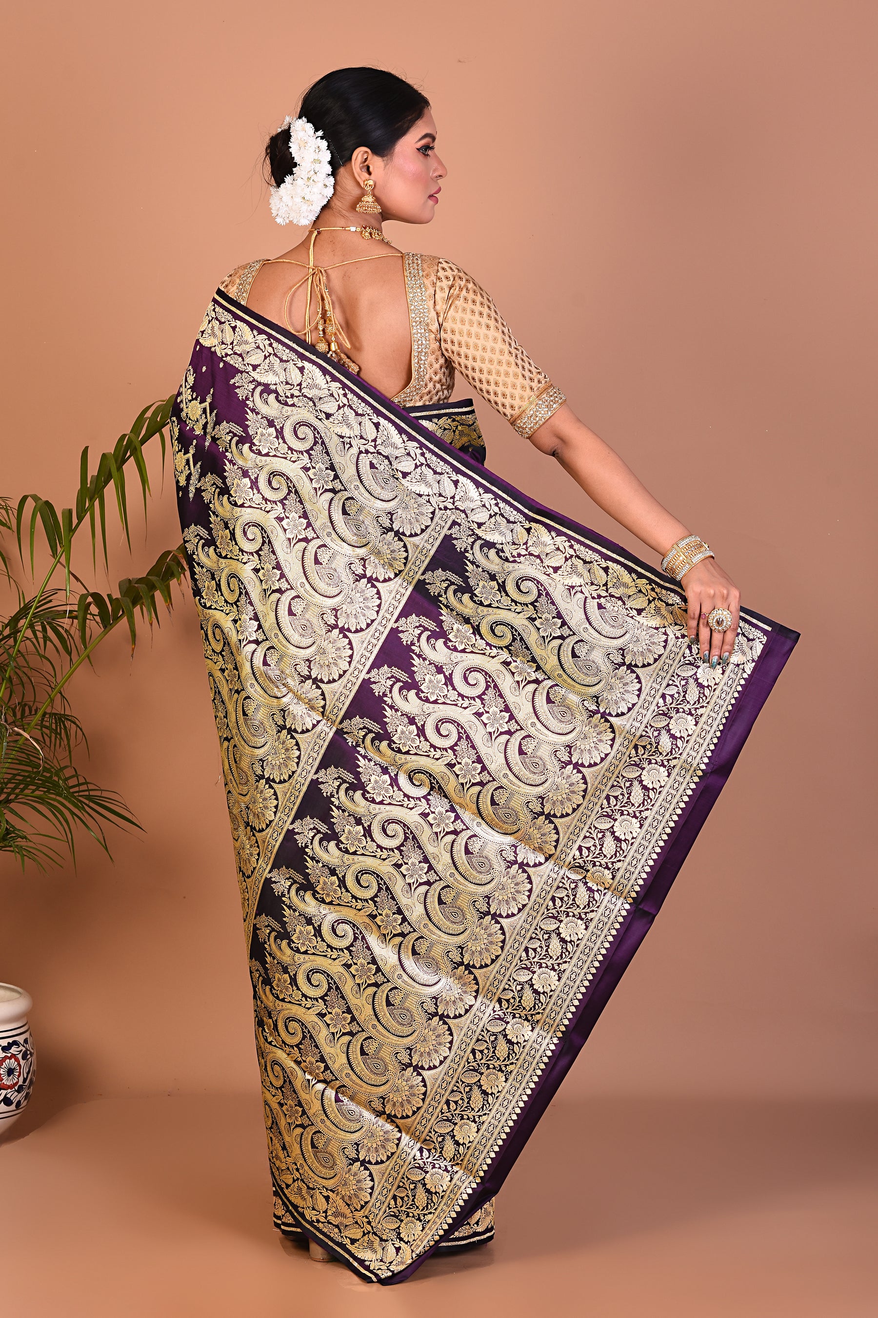 Deep Violet Banarasi Saree - Keya Seth Exclusive