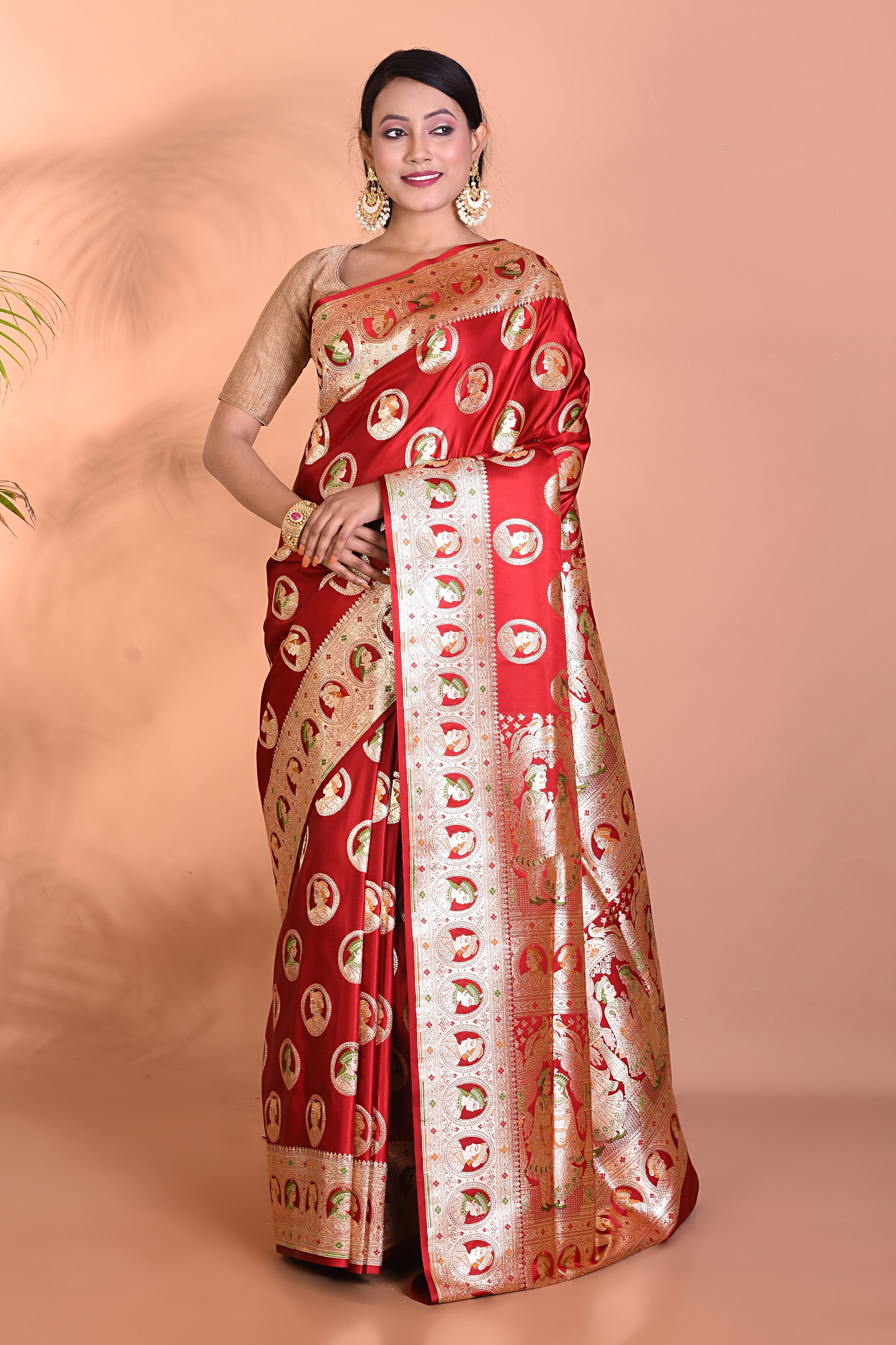 Designer Maroon Banarasi Saree - Keya Seth Exclusive