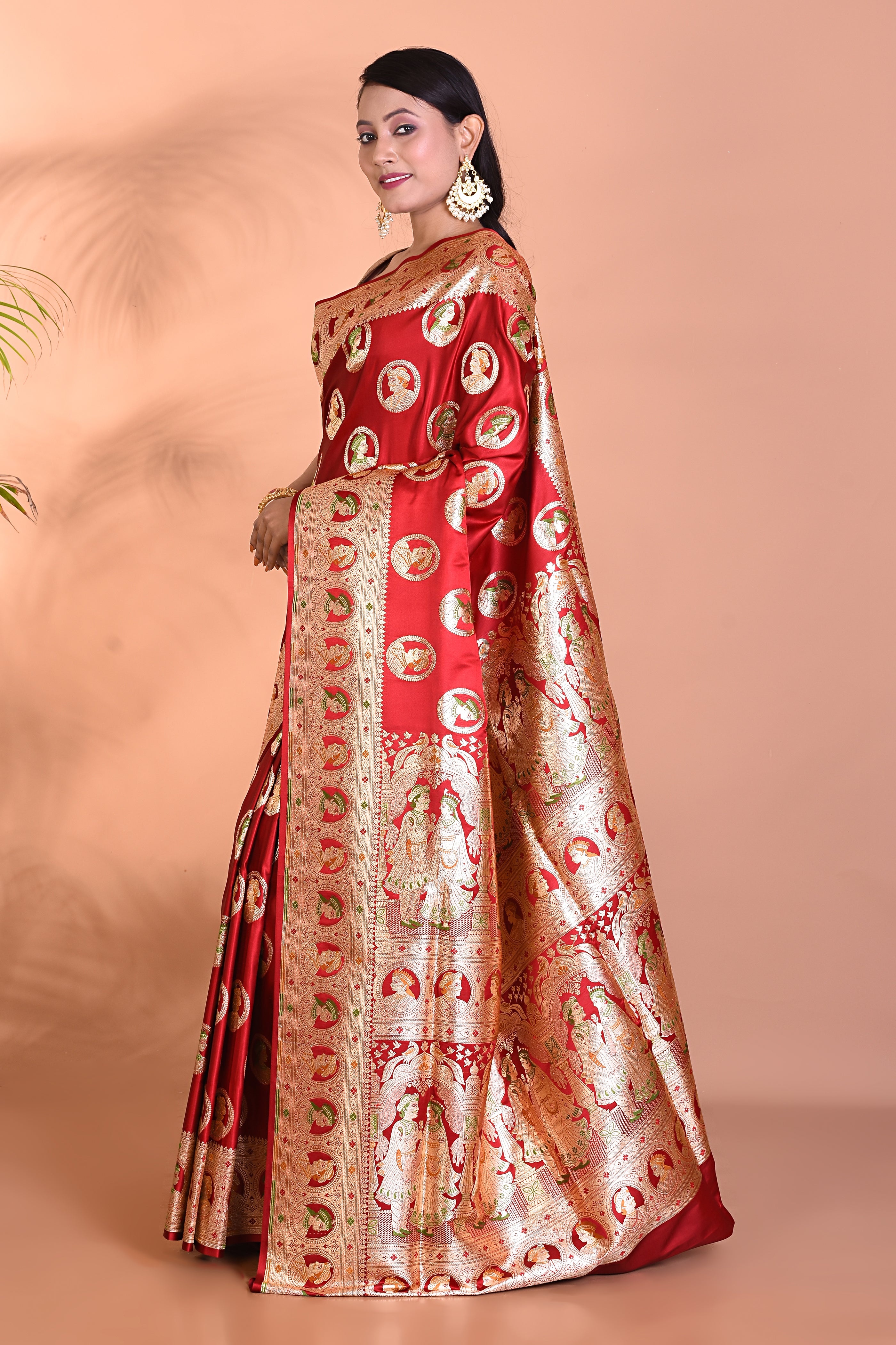 Designer Maroon Banarasi Saree - Keya Seth Exclusive