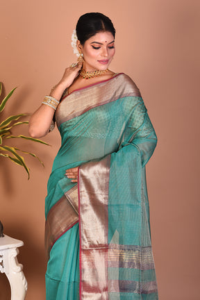 Green Pure Silk Saree - Keya Seth Exclusive