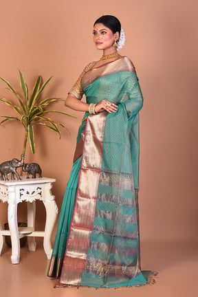 Green Pure Silk Saree - Keya Seth Exclusive