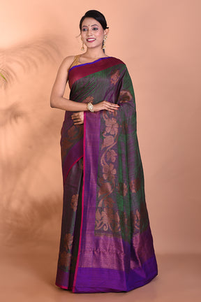 Beautiful Pure Purple Tussar Silk Saree - Keya Seth Exclusive