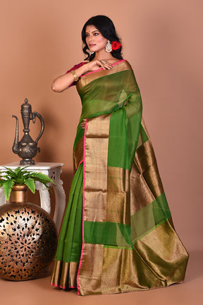 Green Blended Organza Saree - Keya Seth Exclusive