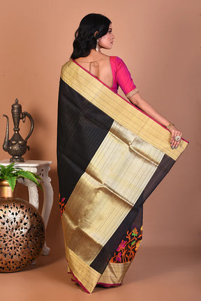 Black Blended Organza Saree - Keya Seth Exclusive