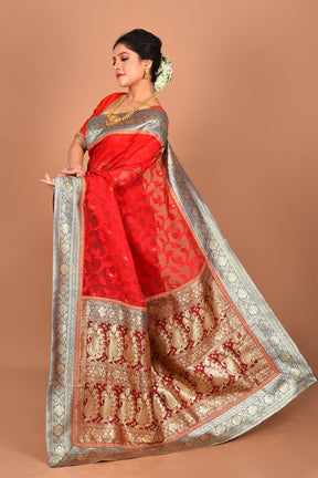 Red Pure Dhakai Saree - Keya Seth Exclusive