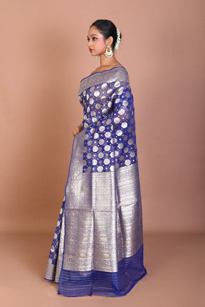Navy Blue Tissue Banarasi Saree - Keya Seth Exclusive