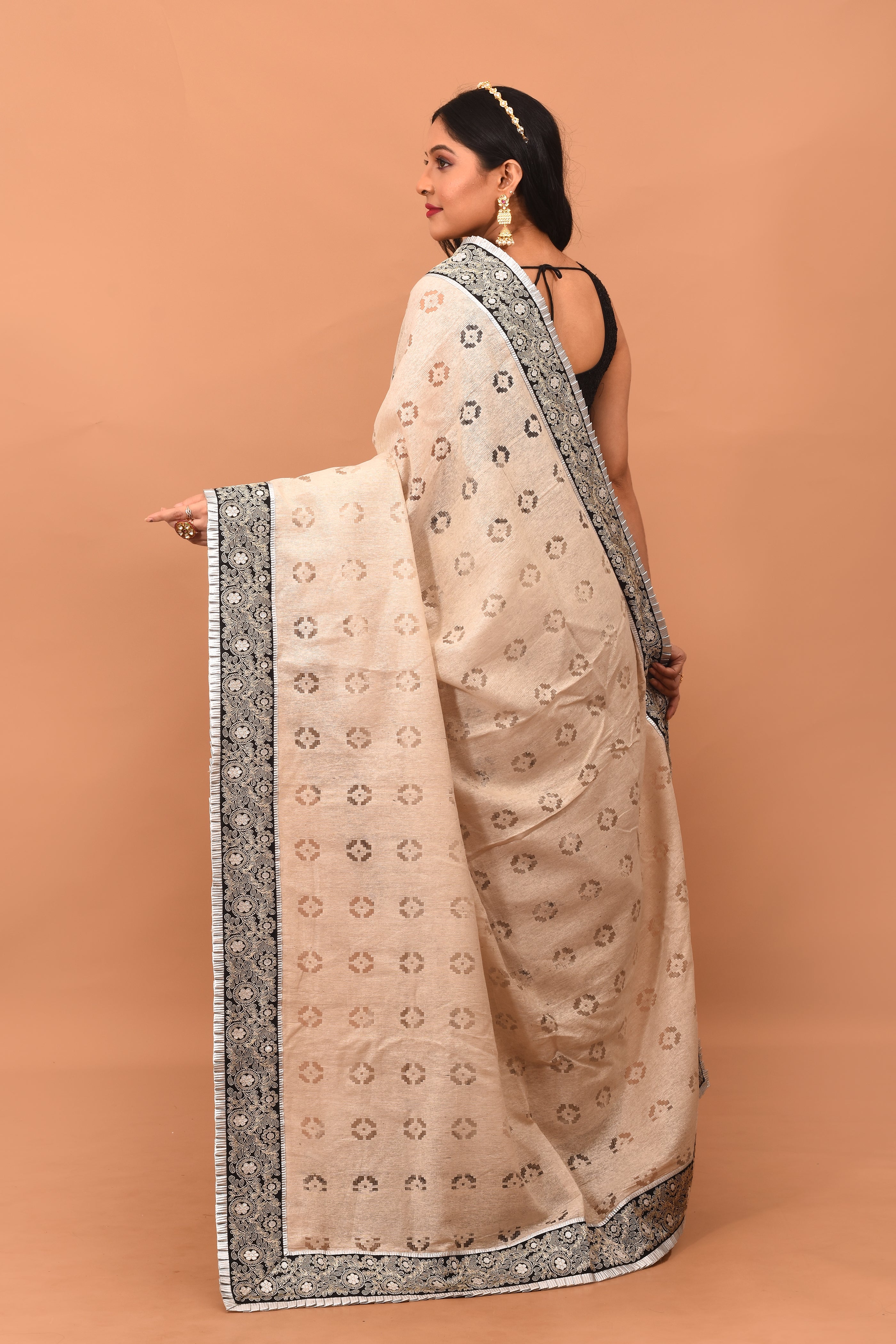 Designer White Blended Silk Saree - Keya Seth Exclusive