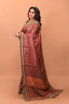 Peach Pure Silk Saree - Keya Seth Exclusive