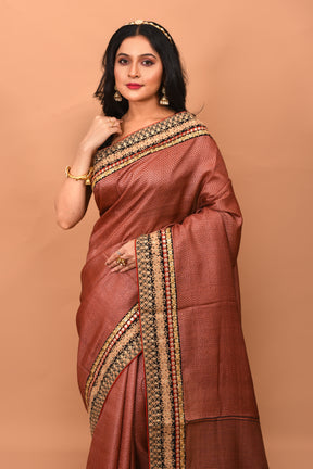 Peach Pure Silk Saree - Keya Seth Exclusive