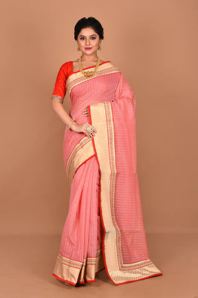 Peach Blended Semi-Silk Saree - Keya Seth Exclusive