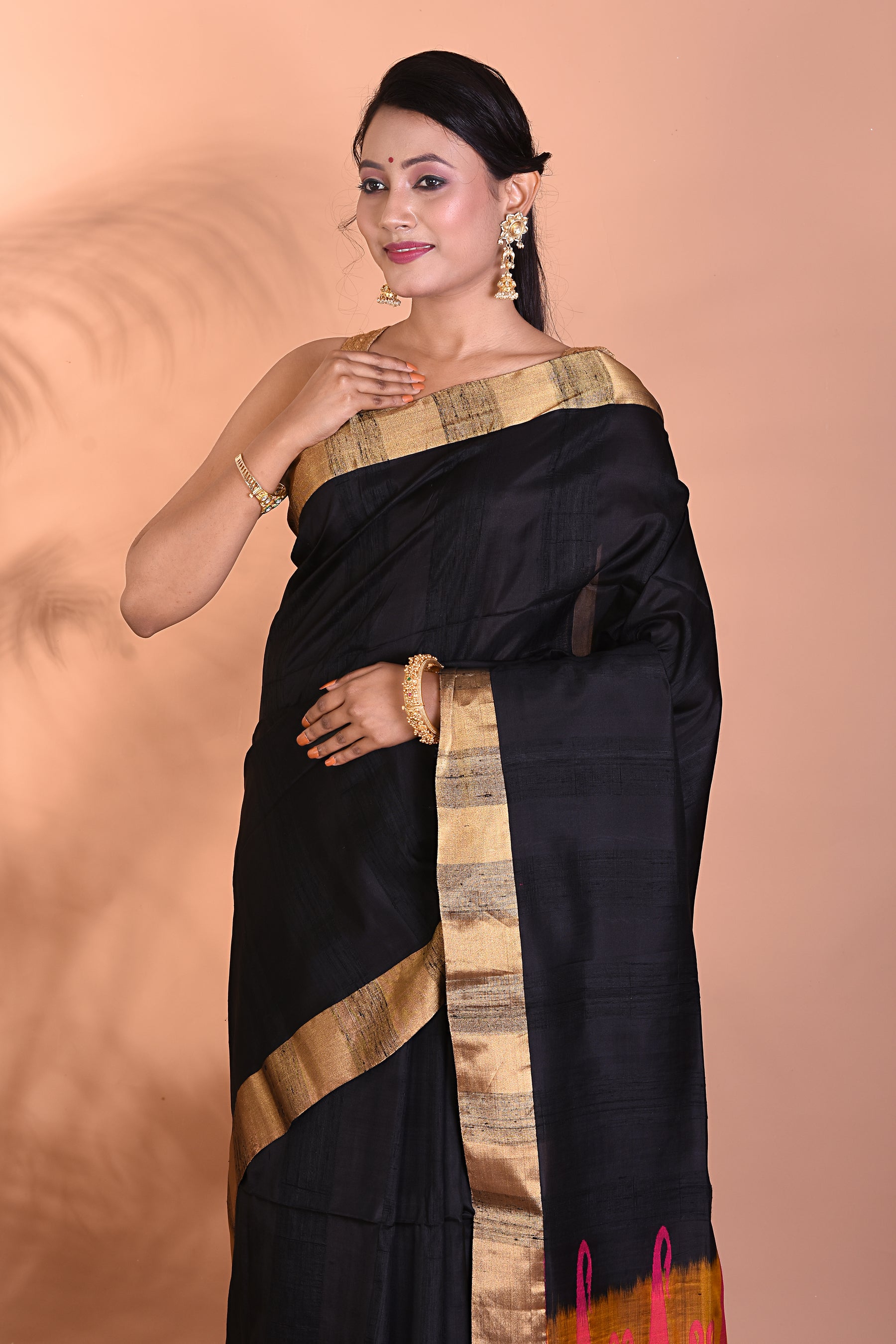 Beautiful Pure Black Aarni Silk Saree - Keya Seth Exclusive