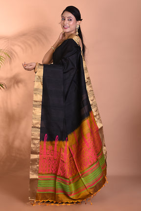 Beautiful Pure Black Aarni Silk Saree - Keya Seth Exclusive