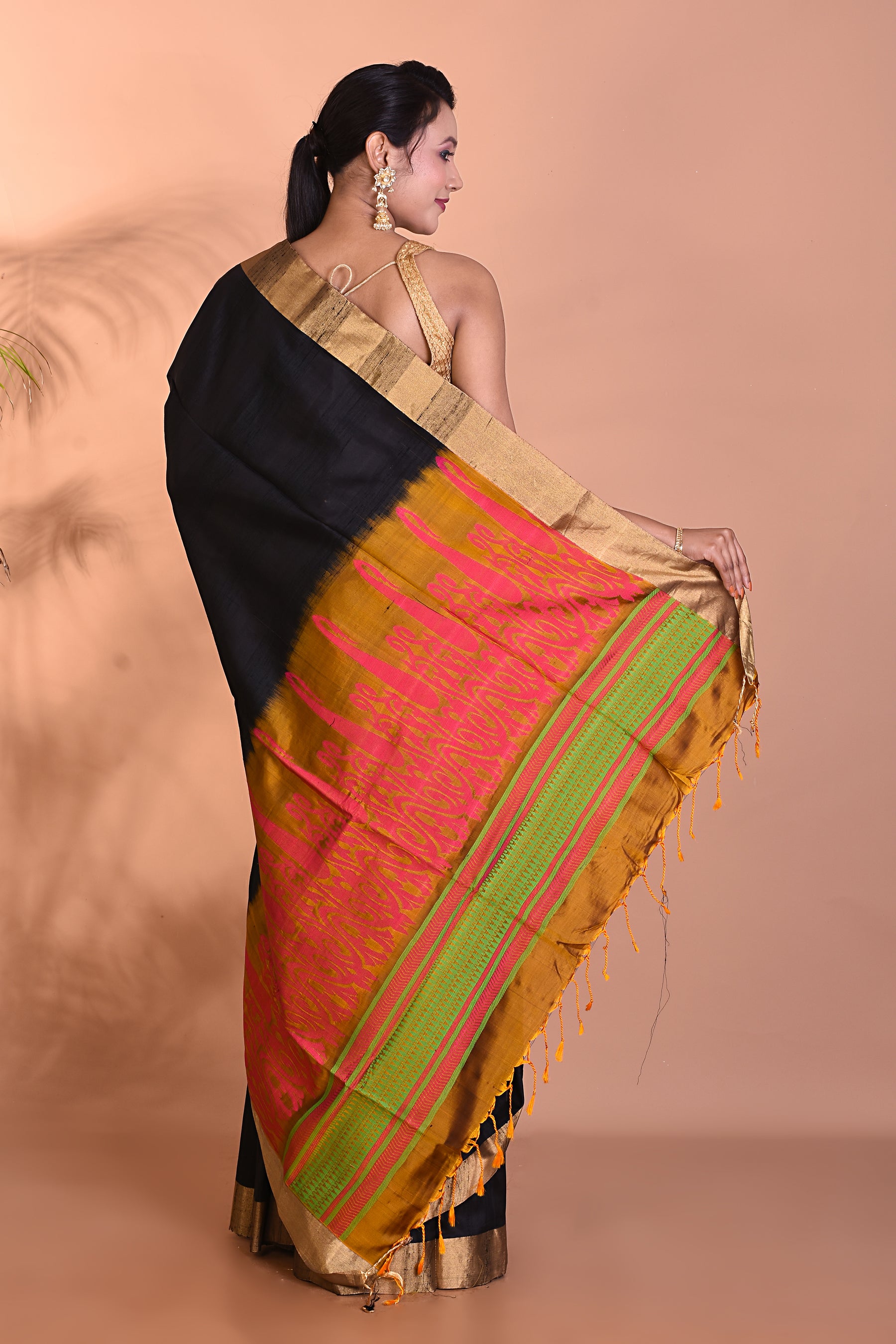 Beautiful Pure Black Aarni Silk Saree - Keya Seth Exclusive