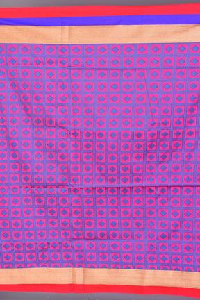 Pink Checkered Blended Silk Saree with Blouse Piece - Keya Seth Exclusive