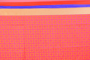 Orange Blended Silk Saree with Red and Blue Borders - Keya Seth Exclusive