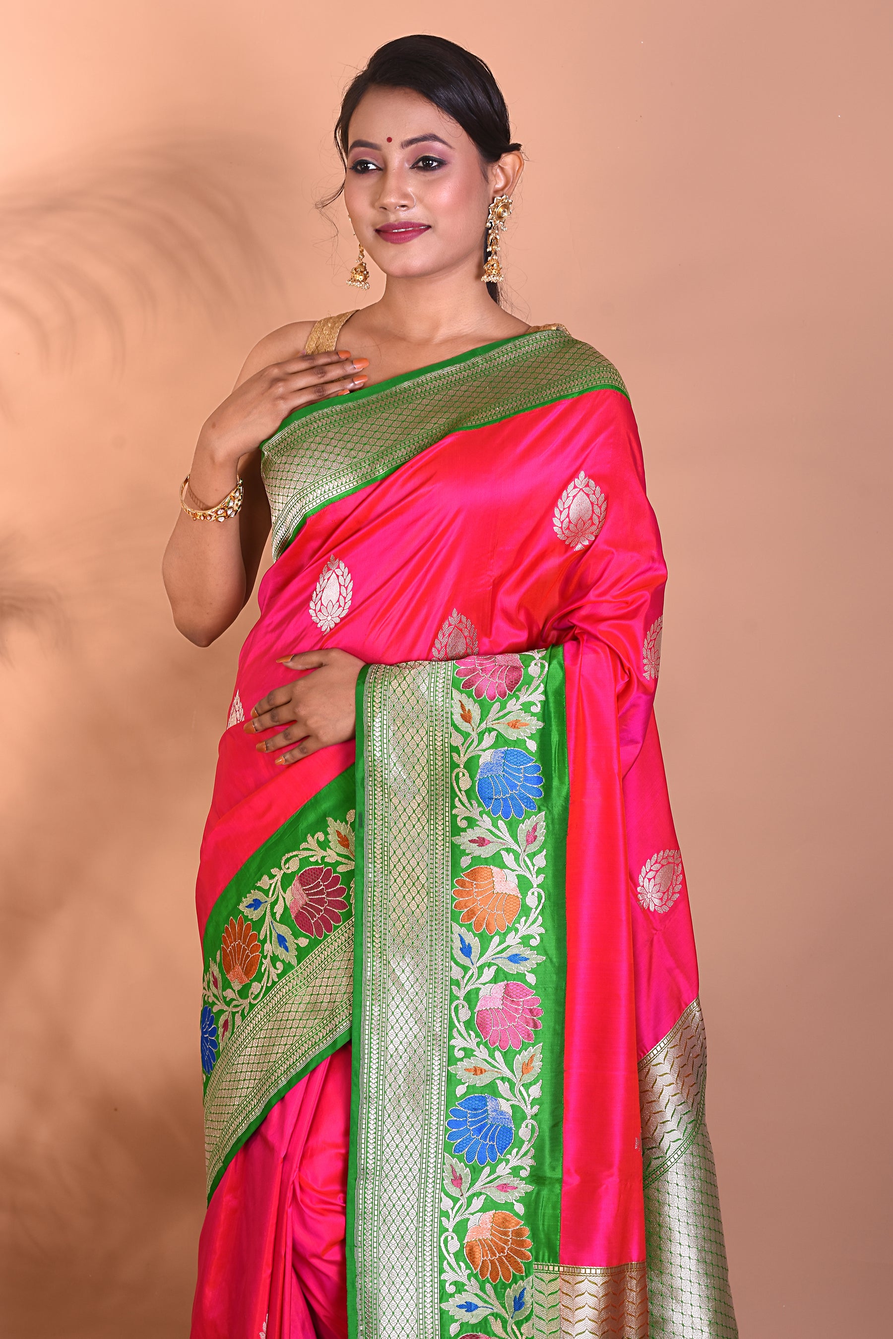 Elegant Pink Pure Kanjivaram Saree - Keya Seth Exclusive