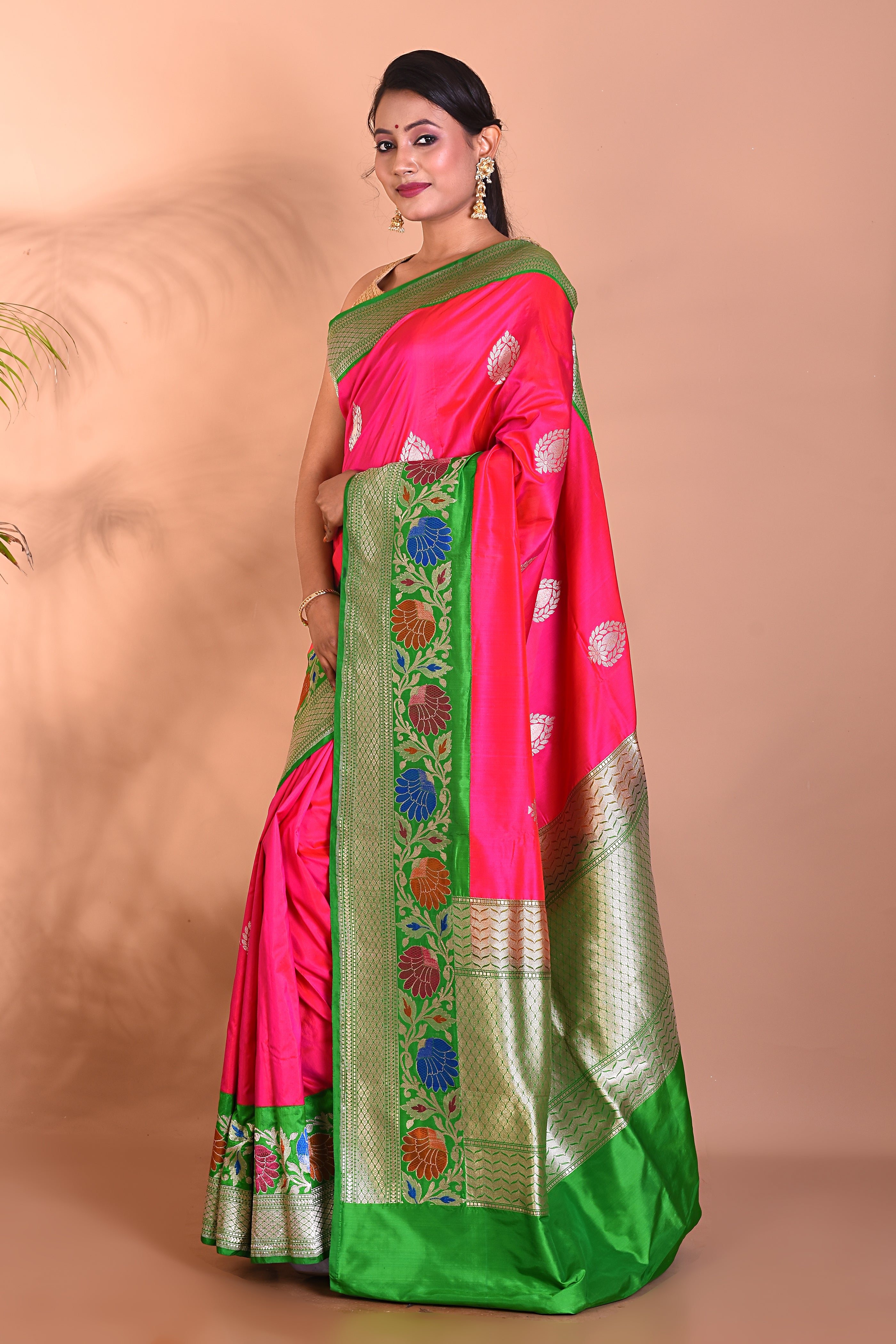 Elegant Pink Pure Kanjivaram Saree - Keya Seth Exclusive