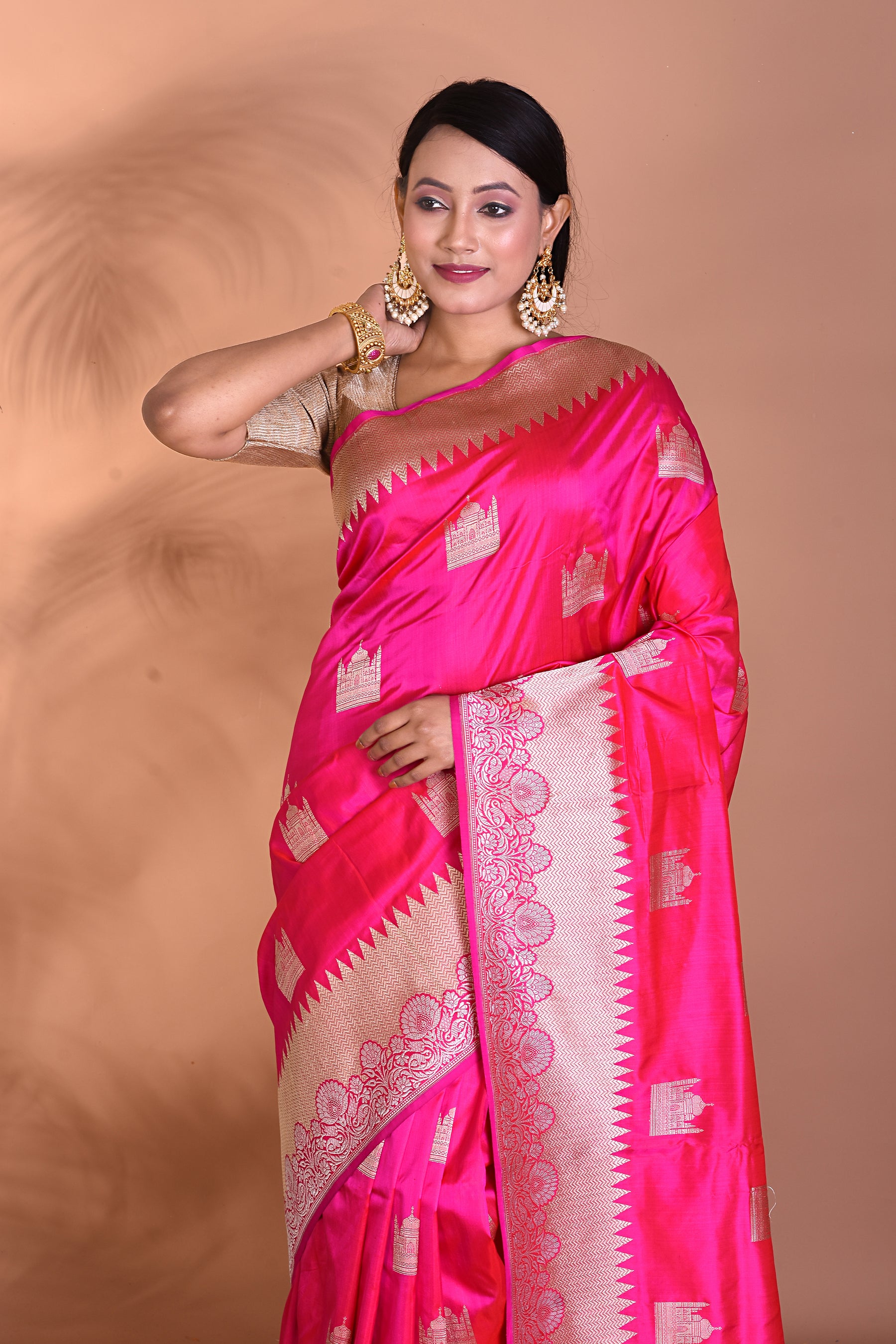 Pink Pure Katan Silk Saree - Keya Seth Exclusive