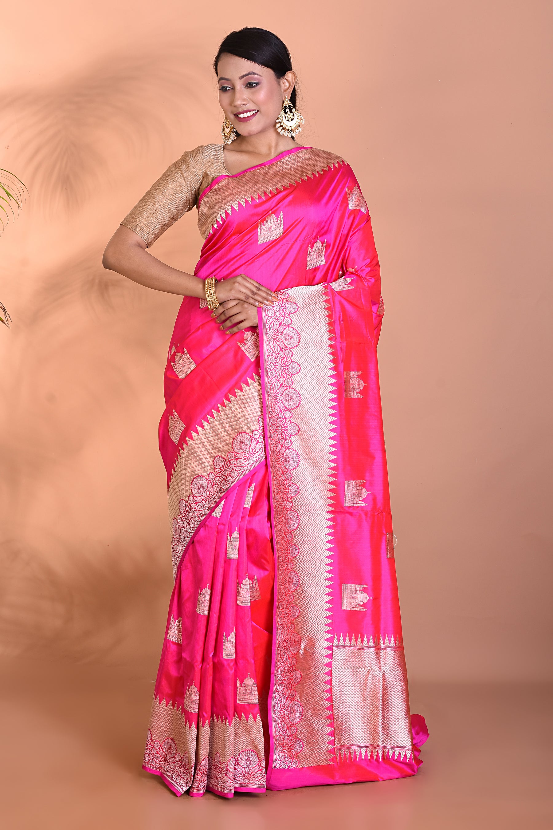 Pink Pure Katan Silk Saree - Keya Seth Exclusive