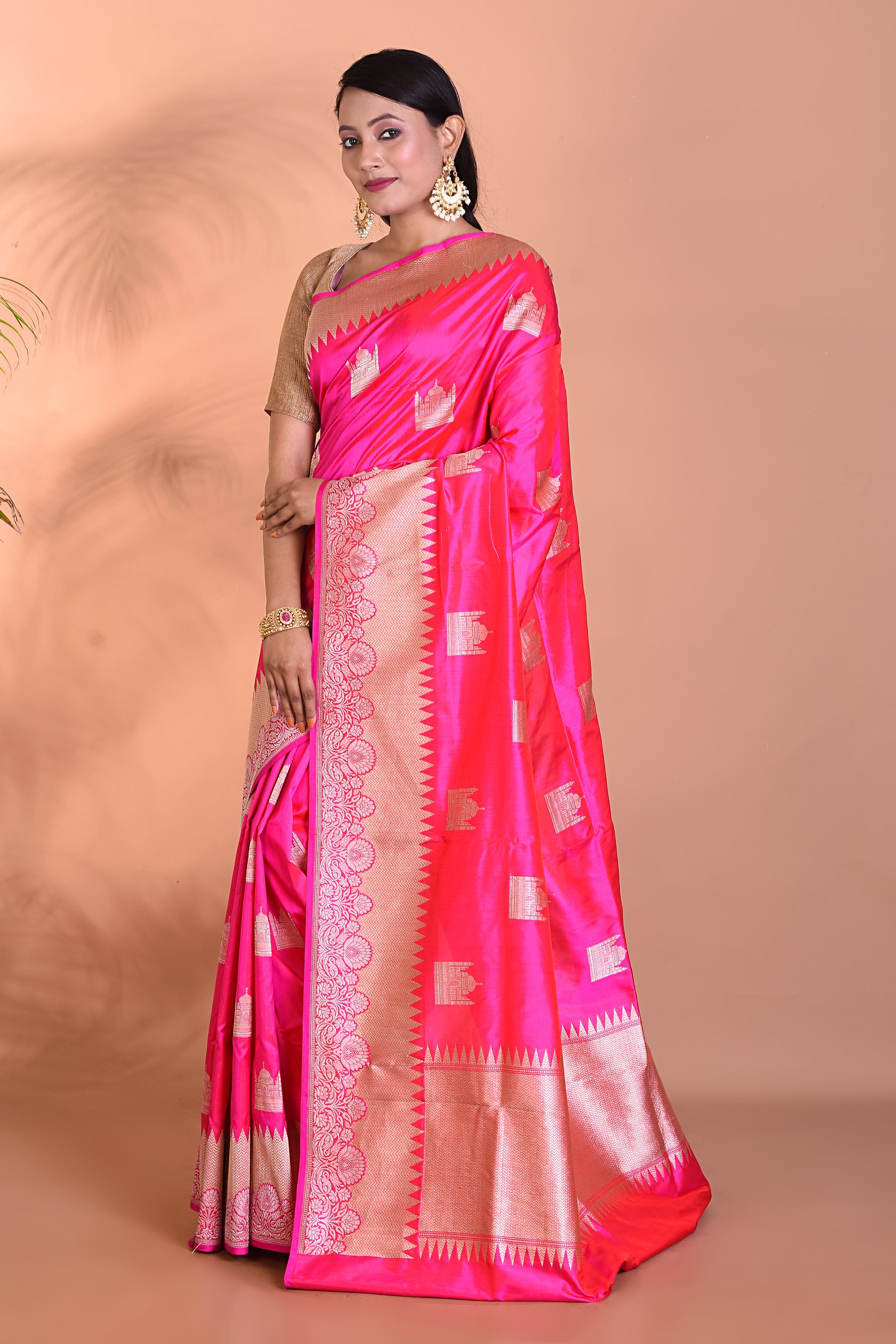 Pink Pure Katan Silk Saree - Keya Seth Exclusive