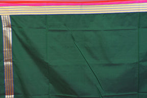 Bottle Green Blended Silk Saree with Self Work - Keya Seth Exclusive