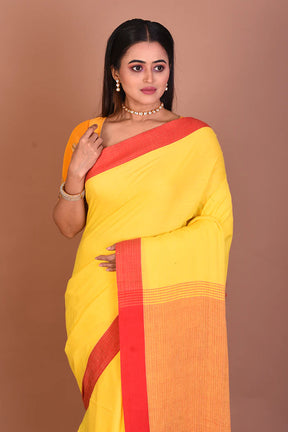 Yellow Blended Khaddi Saree - Keya Seth Exclusive