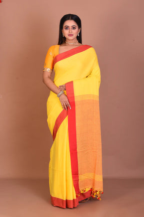 Yellow Blended Khaddi Saree - Keya Seth Exclusive