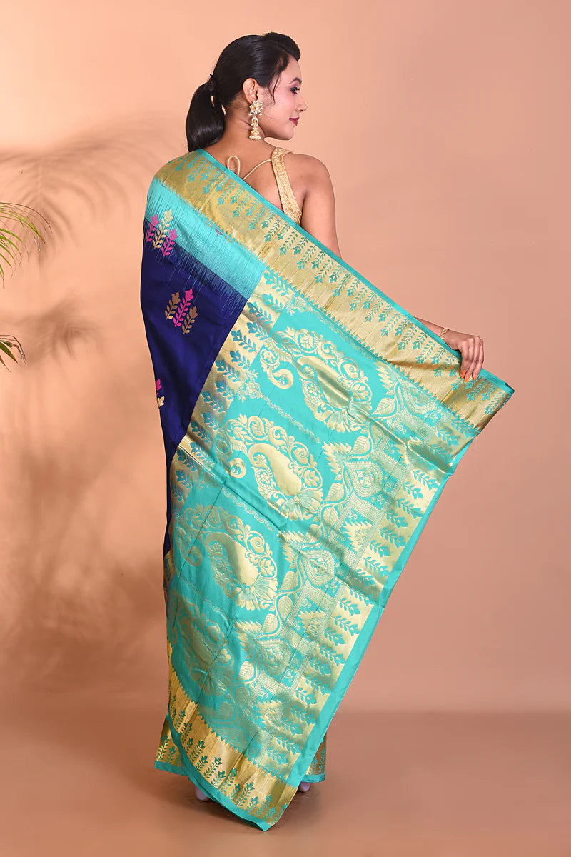 Beautiful Deep Blue Kanjivaram Saree - Keya Seth Exclusive