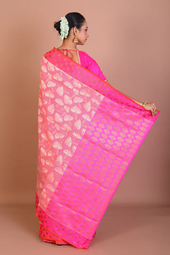 Pink Blended Organza Saree - Keya Seth Exclusive