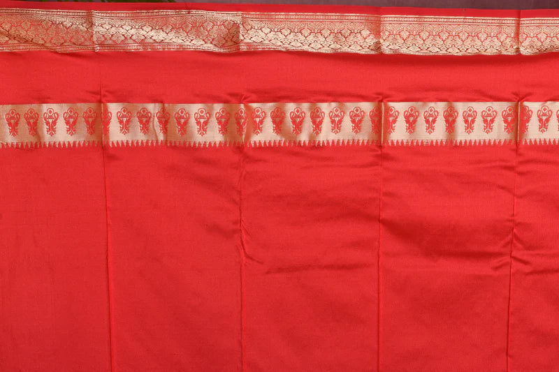 Parrot Green with Red Borders Pure Kanjivaram Saree - Keya Seth Exclusive