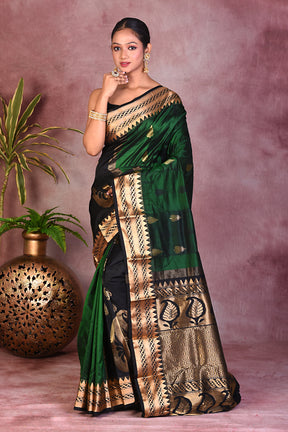 Bottle Green Pure Kanjivaram Saree - Keya Seth Exclusive