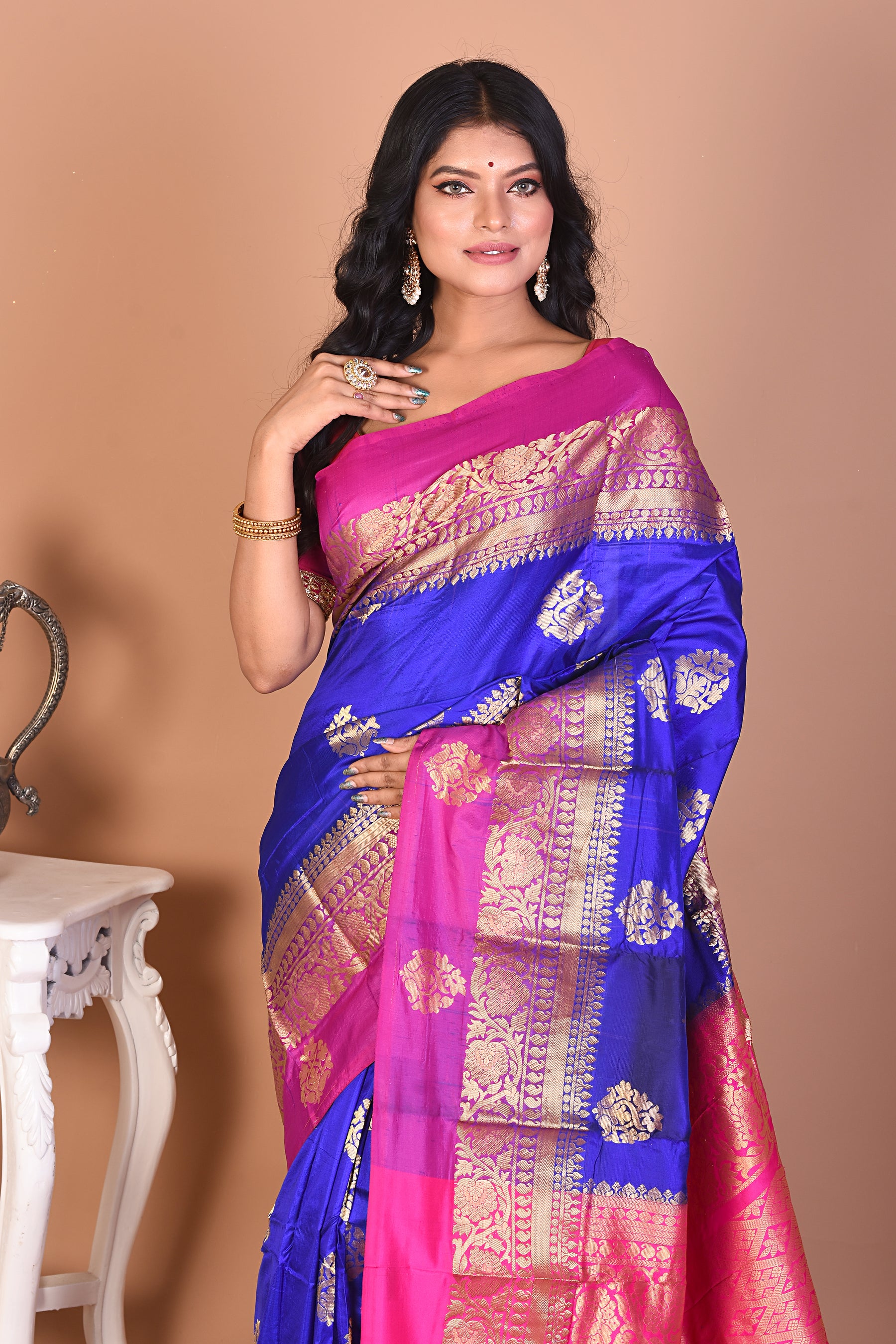 Gorgeous Royal Blue Kanjivaram Saree - Keya Seth Exclusive