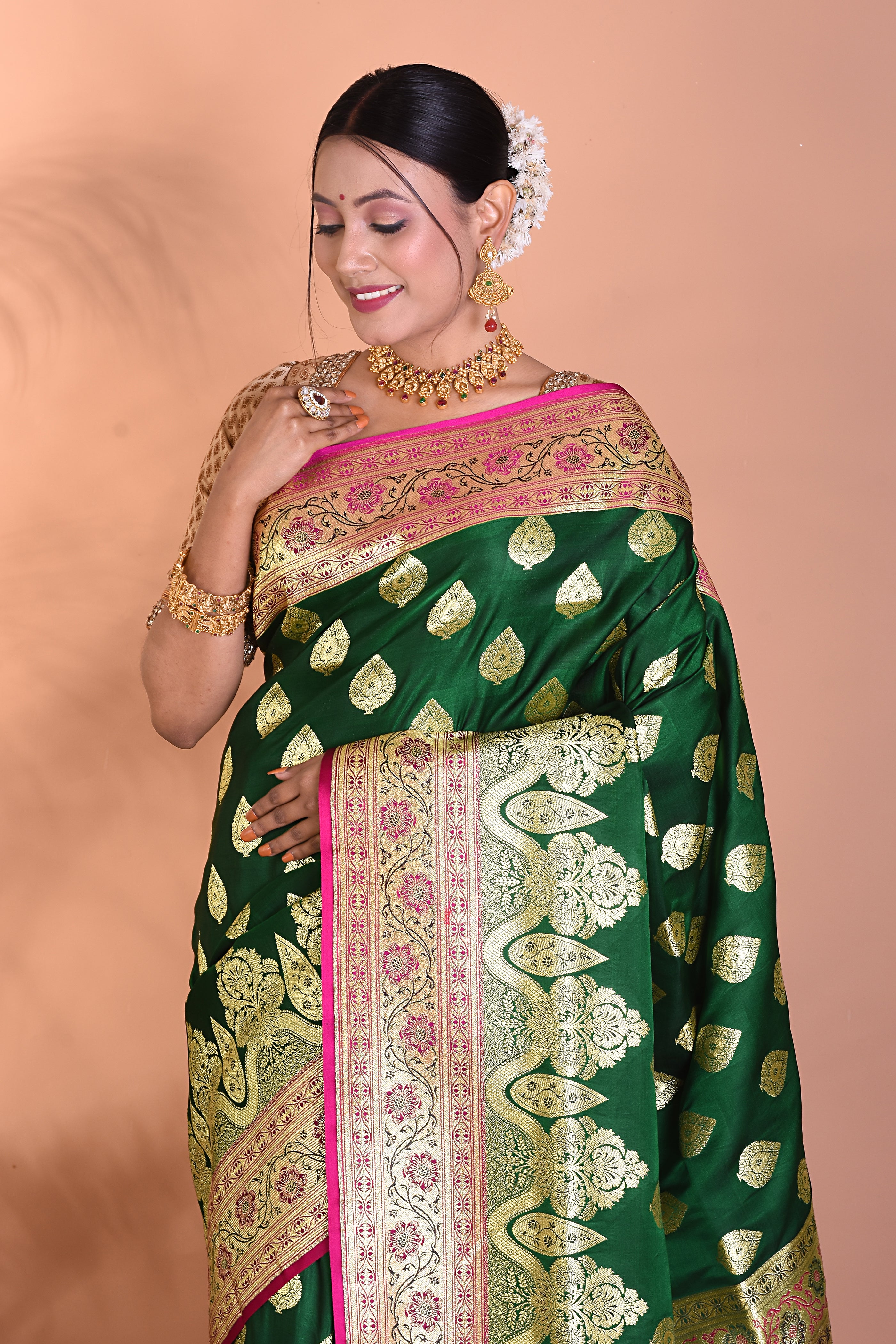 Designer Green Banarasi Saree - Keya Seth Exclusive