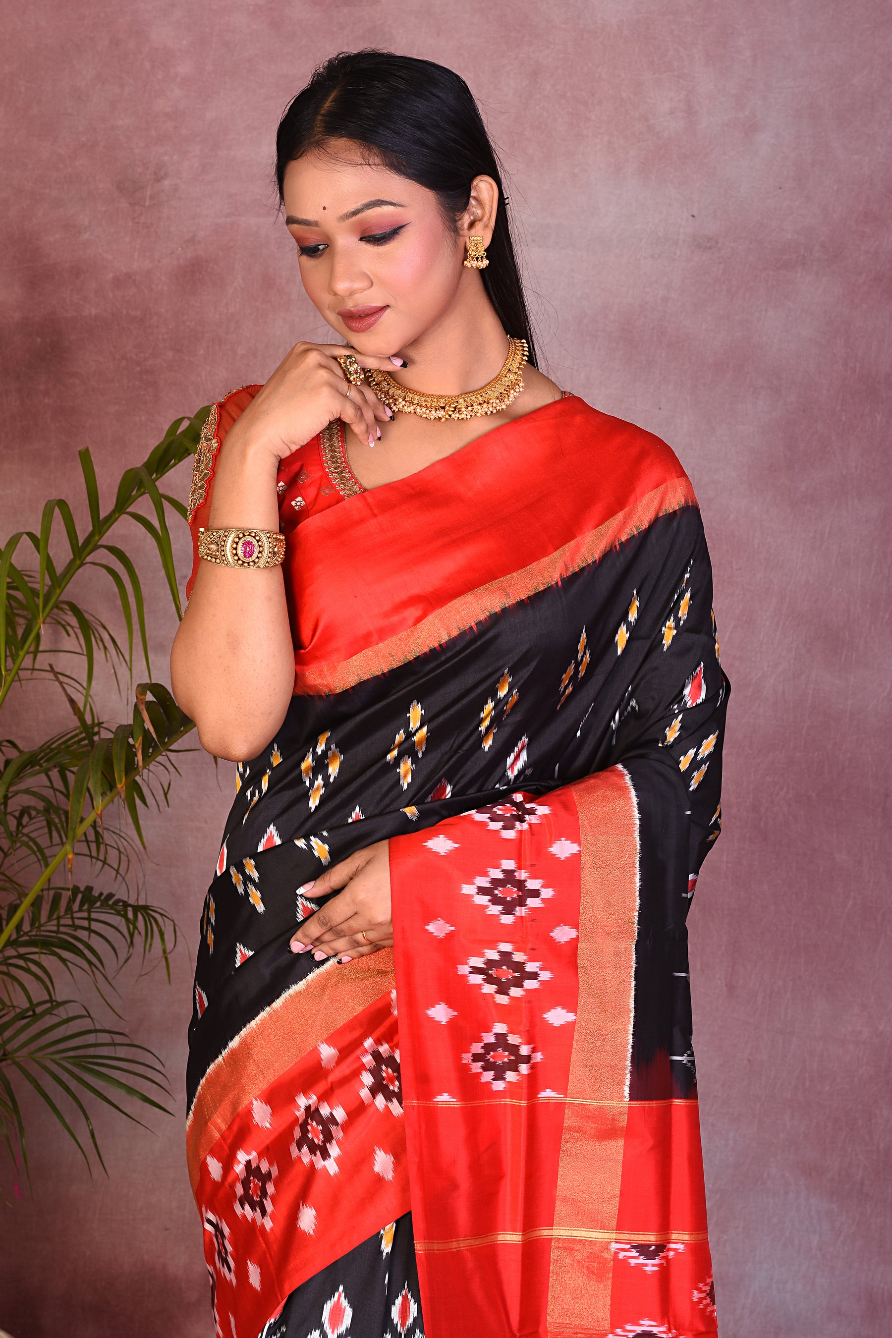 Elegant Black Pure Ikkat Saree - Keya Seth Exclusive