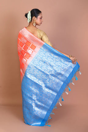 Peach Blended Dupion Silk Saree - Keya Seth Exclusive