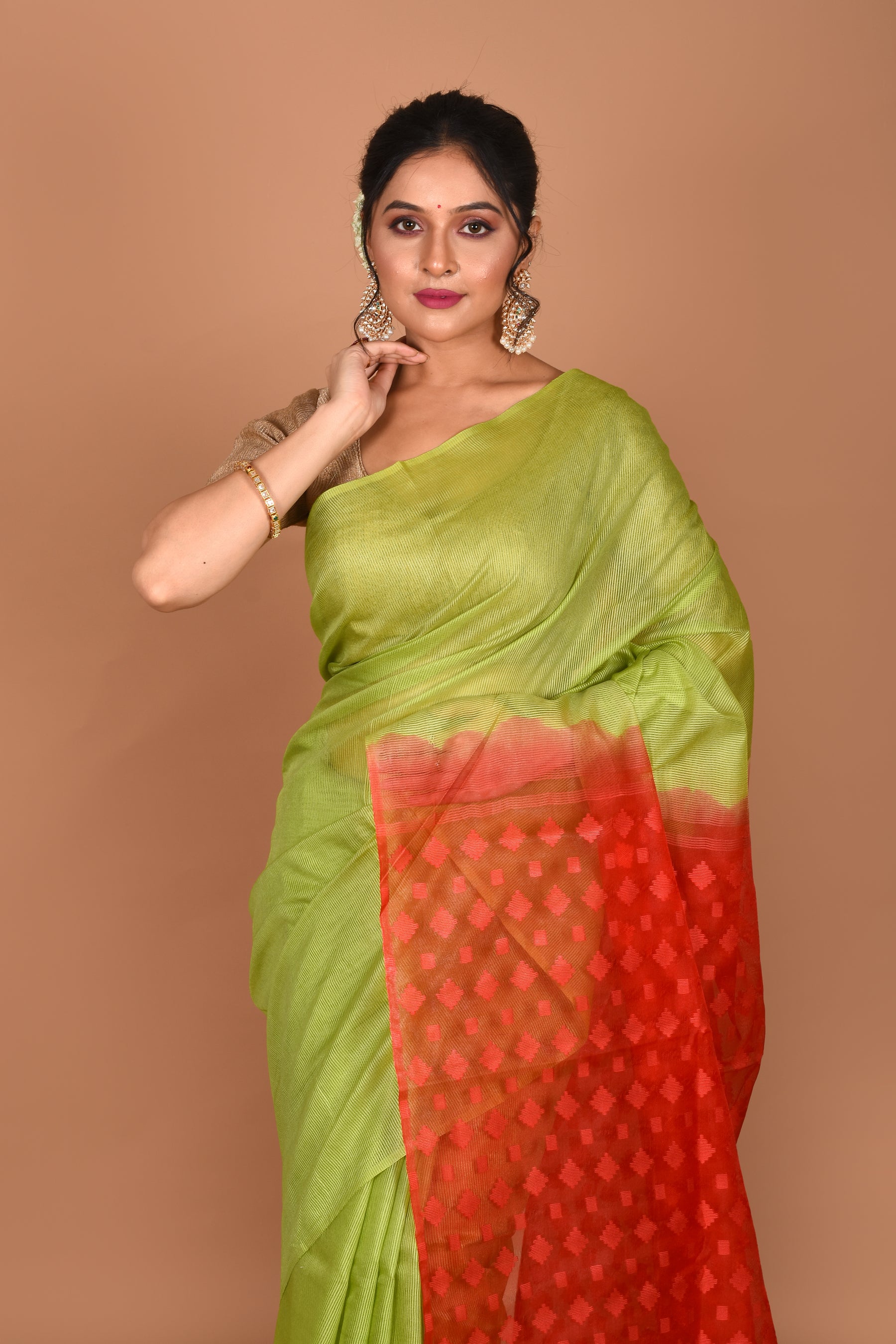 Green Kota Silk Saree - Keya Seth Exclusive