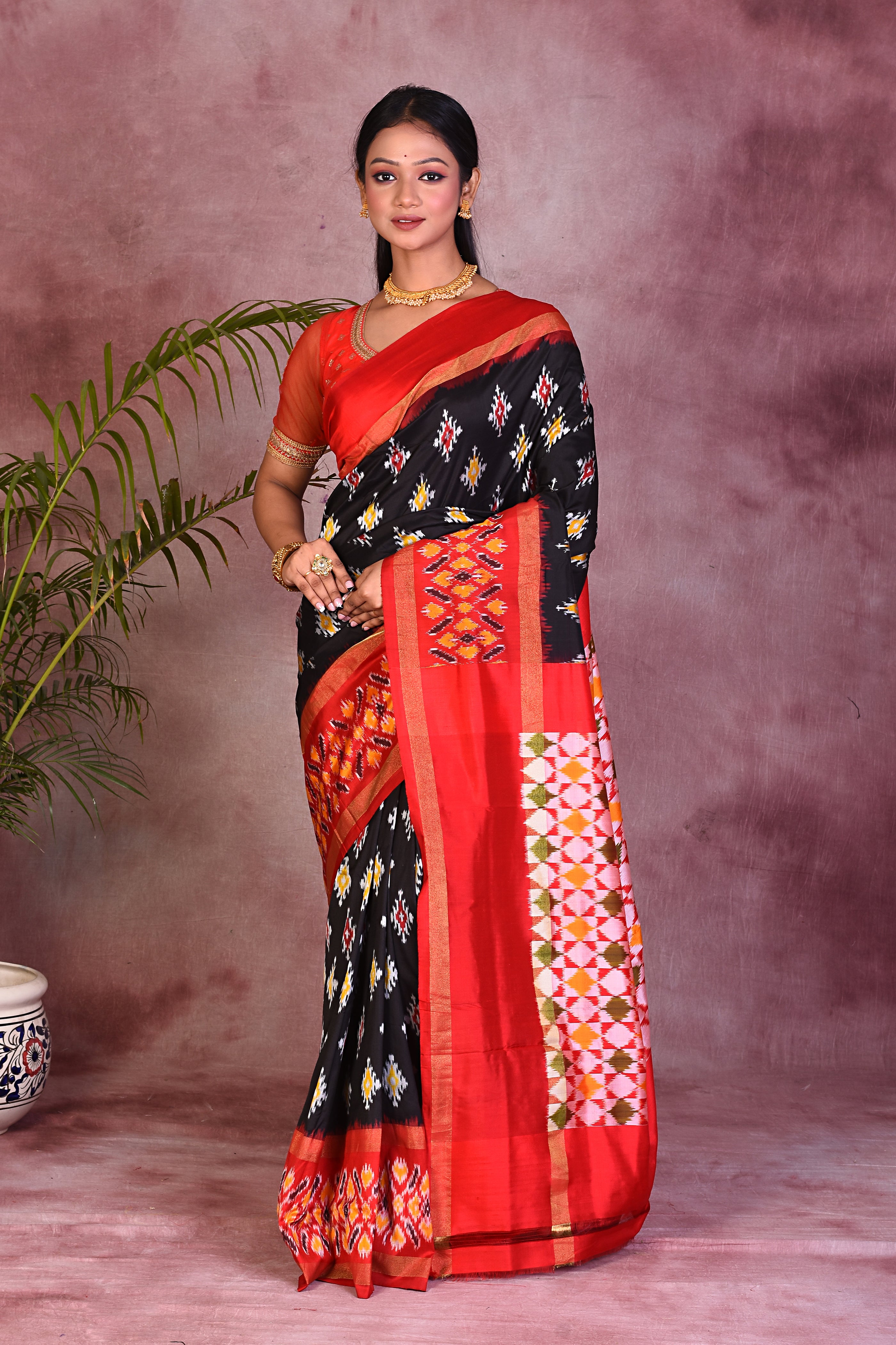 Elegant Black Pure Ikkat Saree - Keya Seth Exclusive