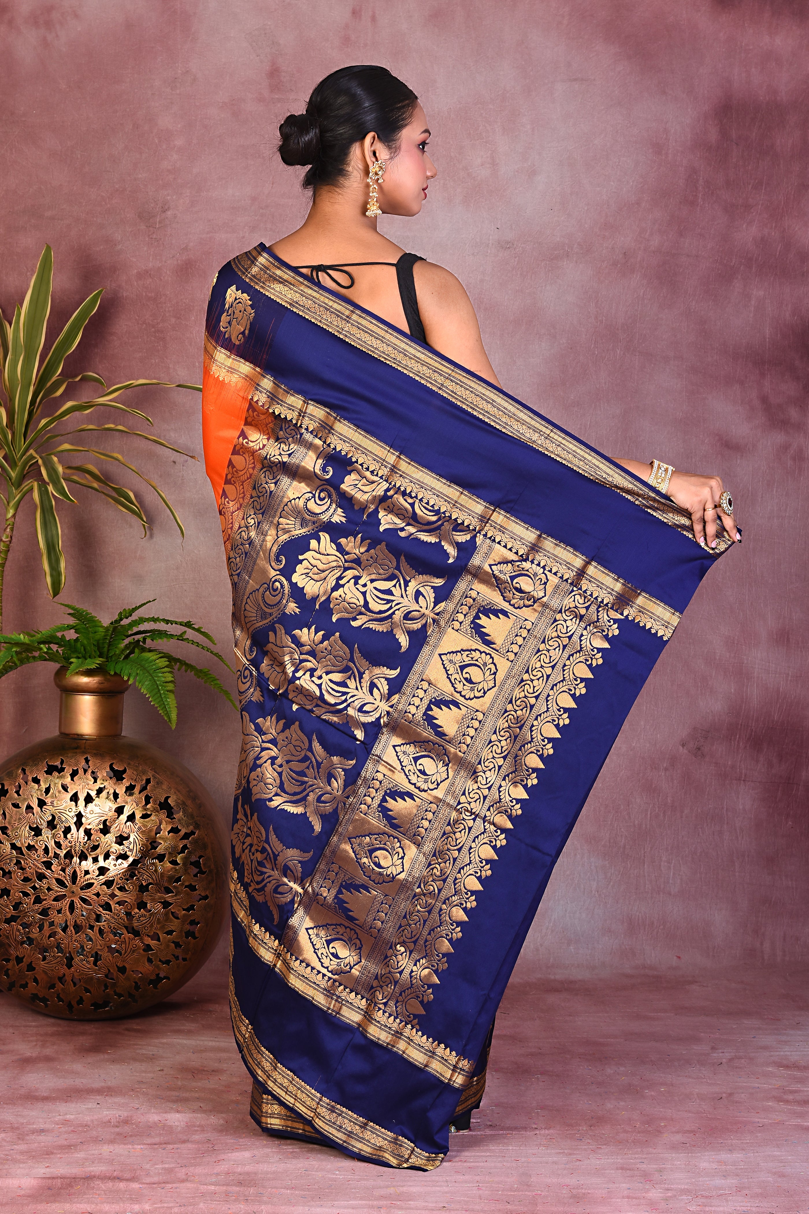 Orange Pure Kanjivaram Saree - Keya Seth Exclusive