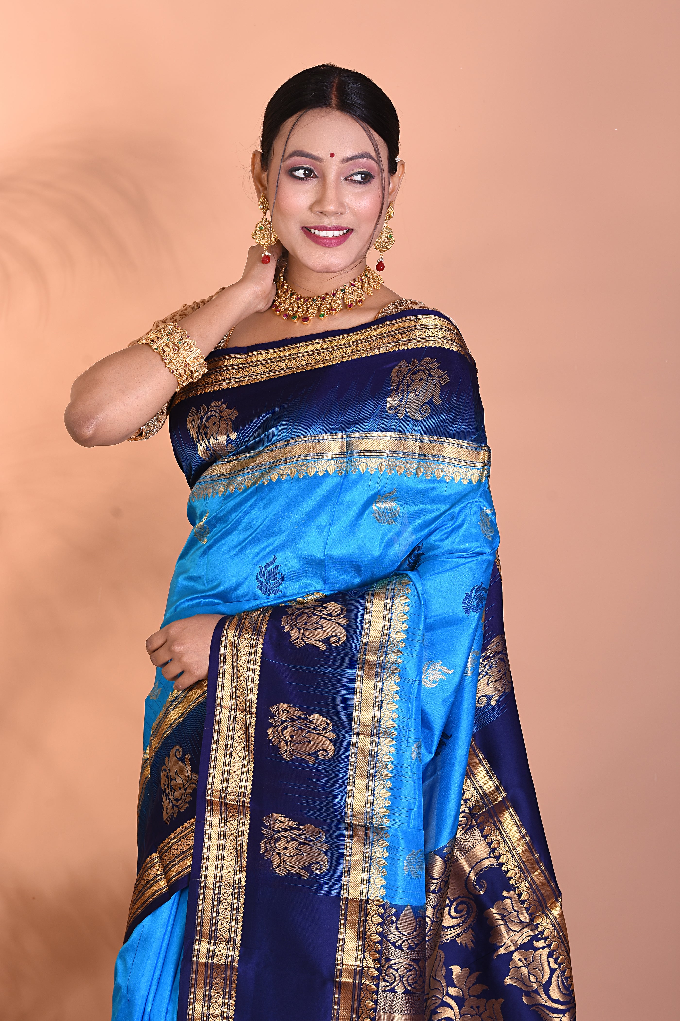 Gorgeous Blue Kanjivaram Saree - Keya Seth Exclusive