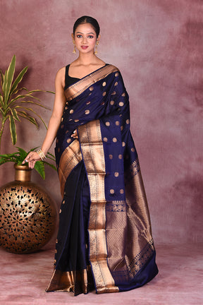 Navy Blue Pure Kanjivaram Saree - Keya Seth Exclusive