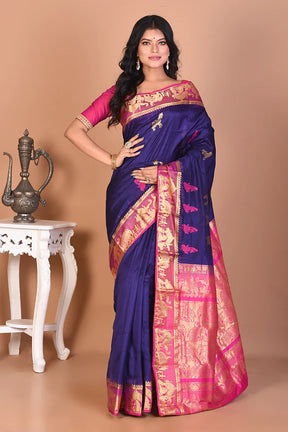 Gorgeous Deep Blue Kanjivaram Saree - Keya Seth Exclusive