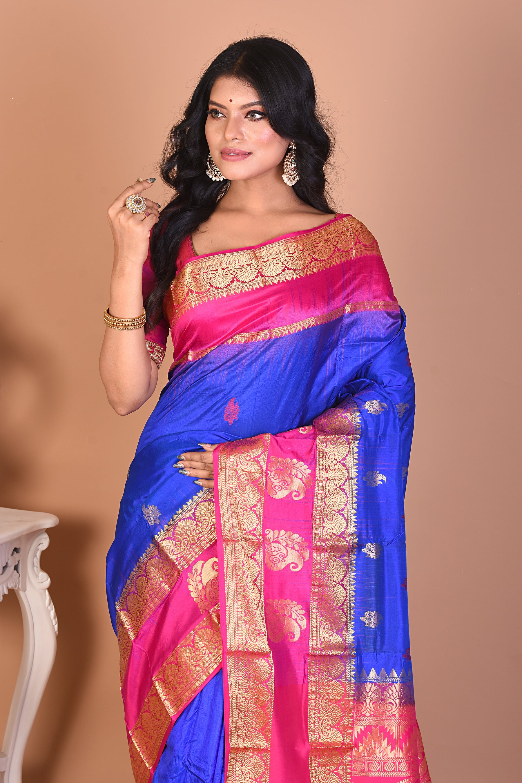 Gorgeous Royal Blue Kanjivaram Saree - Keya Seth Exclusive